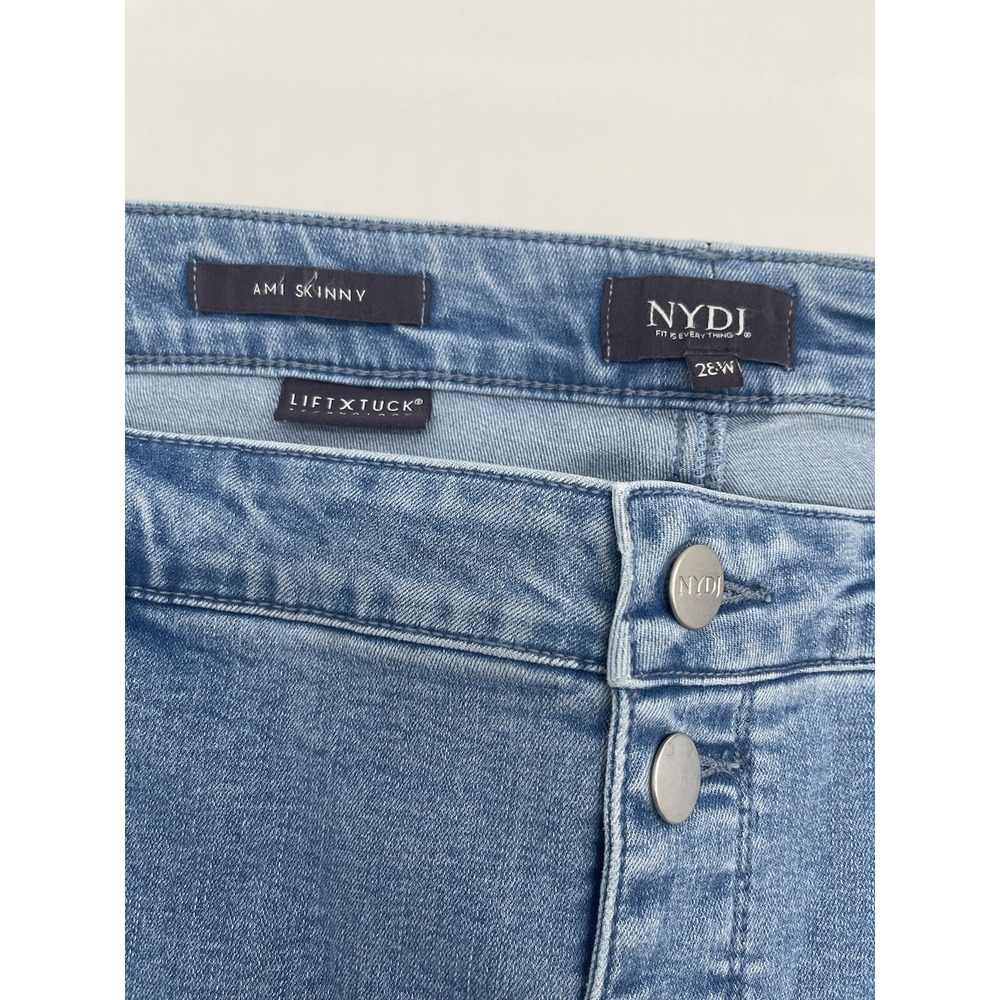 NYDJ Women's Ami Ankle Skinny Jeans Exposed Button Fly Light Blue 28W - Picture 6 of 7